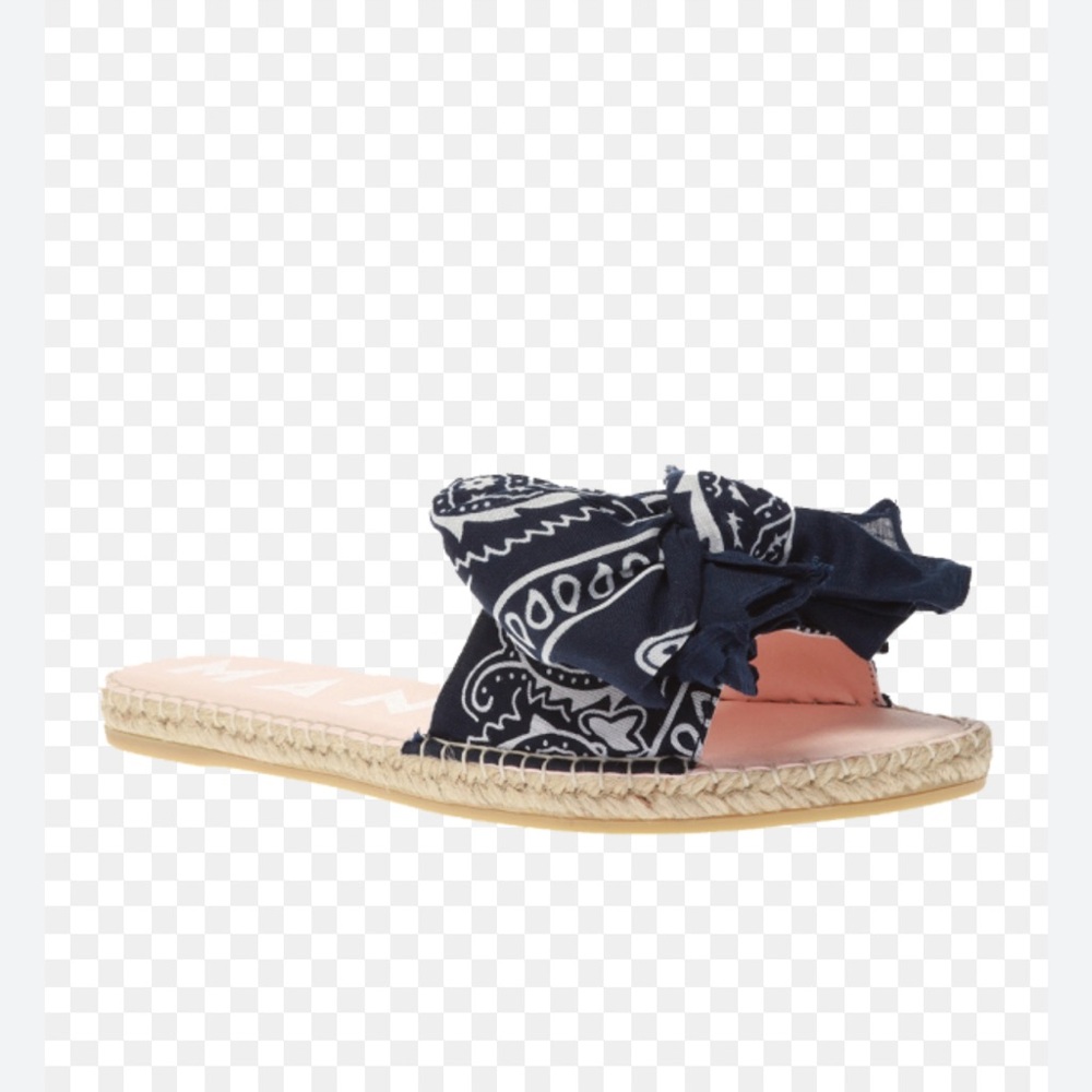 Manebi bandana espadrille slide, black, size 39